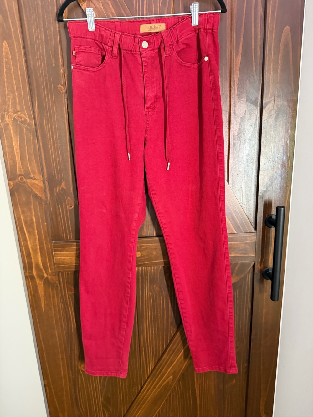 Judy Blue High-Rise Drawstring Jeans in Pomegranate